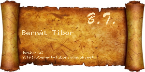 Bernát Tibor névjegykártya